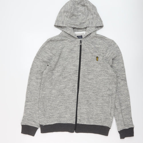 NEXT Boys Grey Cotton Full Zip Hoodie Size 13 Years Zip