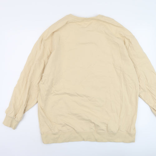 Chicyea Womens Beige Cotton Pullover Sweatshirt Size L Pullover
