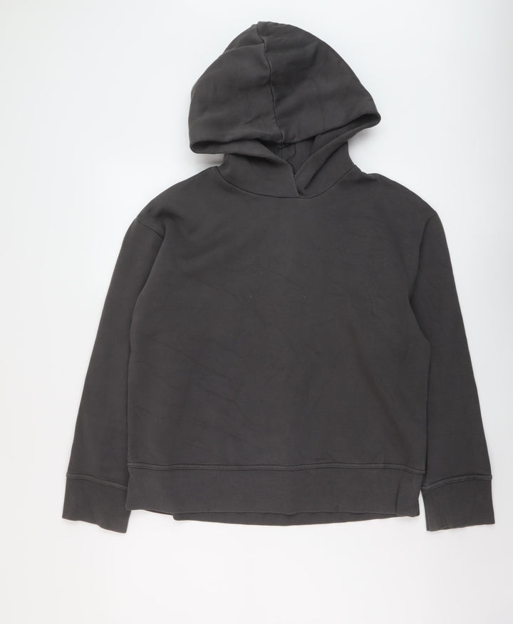 Zara Womens Grey Cotton Pullover Hoodie Size M Pullover