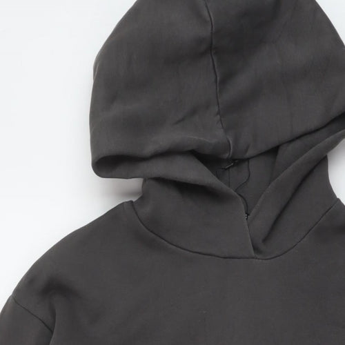 Zara Womens Grey Cotton Pullover Hoodie Size M Pullover
