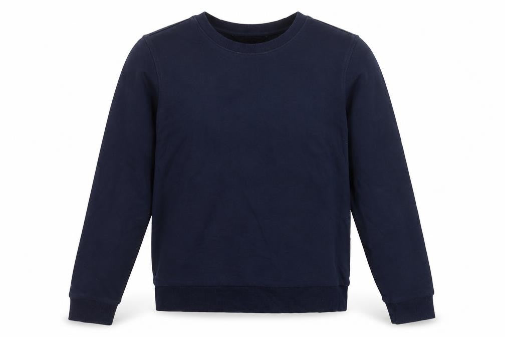 Front view of Marks & Spencer women’s blue cotton pullover sweatshirt, size UK 6, pullover