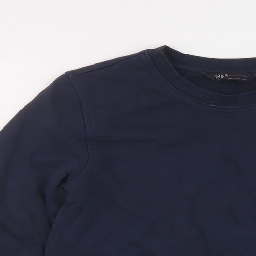 Marks and Spencer Womens Blue Cotton Pullover Sweatshirt Size 6 Pullover