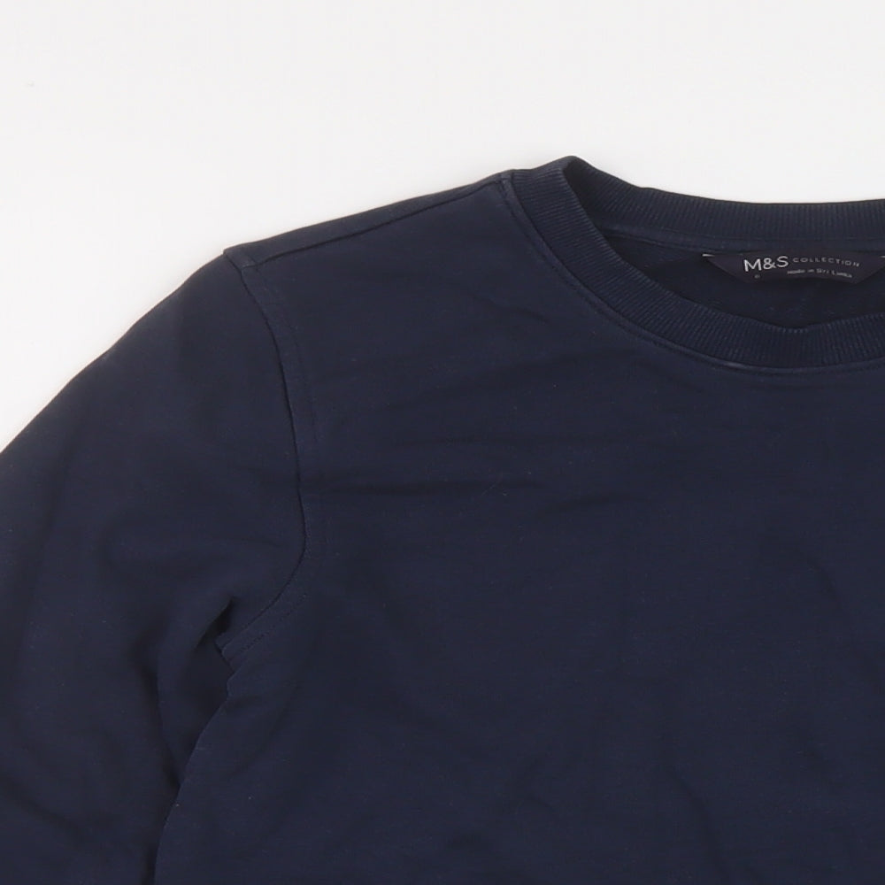 Marks and Spencer Womens Blue Cotton Pullover Sweatshirt Size 6 Pullover