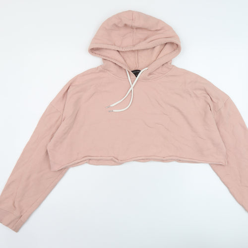 New Look Womens Pink Cotton Pullover Hoodie Size 16 Pullover