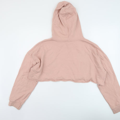 New Look Womens Pink Cotton Pullover Hoodie Size 16 Pullover