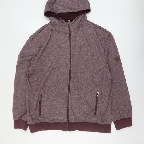 PARK Mens Red Polyester Full Zip Hoodie Size XL