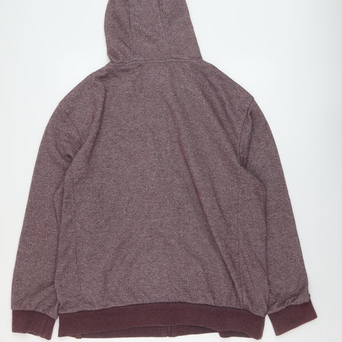PARK Mens Red Polyester Full Zip Hoodie Size XL