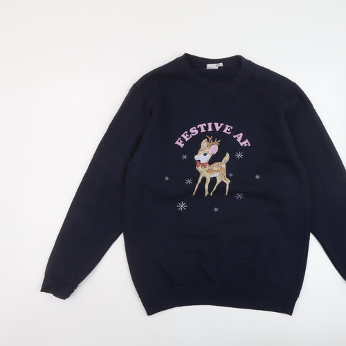 Skinny Dip Womens Blue Cotton Pullover Sweatshirt Size S Pullover - Christmas
