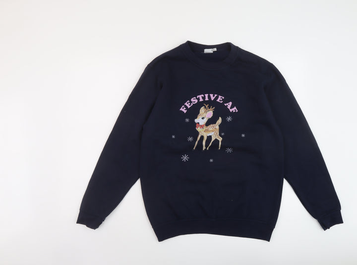 Skinny Dip Womens Blue Cotton Pullover Sweatshirt Size S Pullover - Christmas