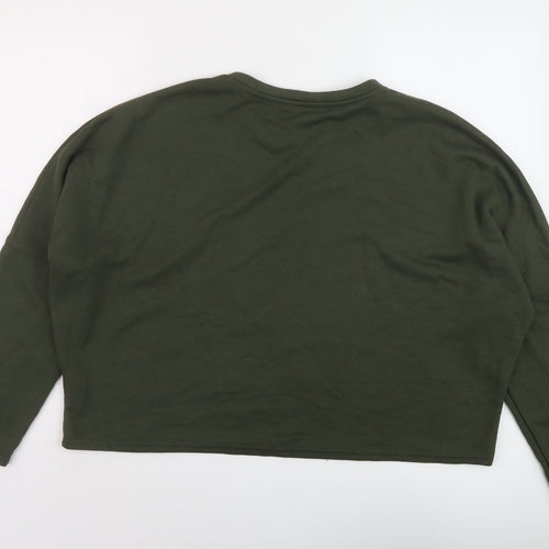 Ne wLook Womens Green Polyester Pullover Sweatshirt Size 16 Pullover