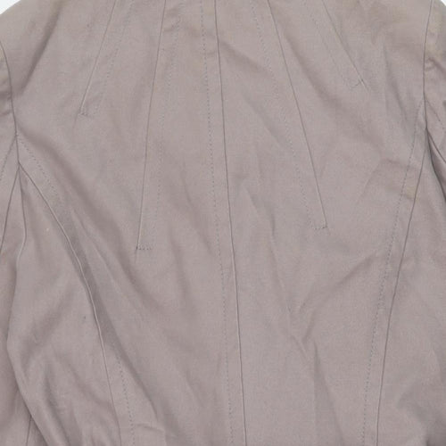 Warehouse Womens Grey Pea Coat Coat Size 12 Button