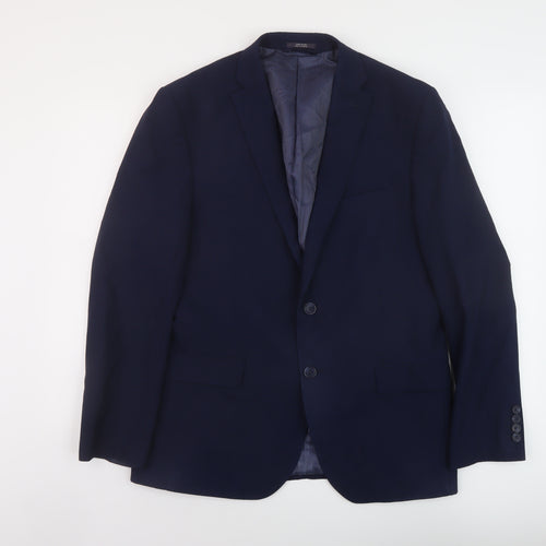 Marks and Spencer Mens Blue Wool Jacket Suit Jacket Size 42 Regular