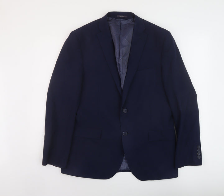 Marks and Spencer Mens Blue Wool Jacket Suit Jacket Size 42 Regular