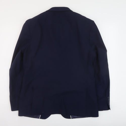 Marks and Spencer Mens Blue Wool Jacket Suit Jacket Size 42 Regular