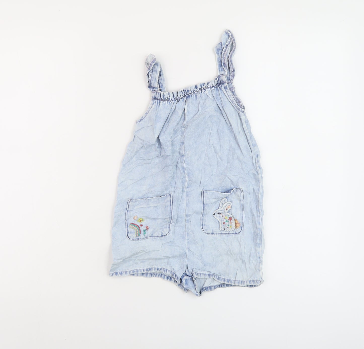 NEXT Girls Blue Cotton Playsuit One-Piece Size 2-3 Years Pullover