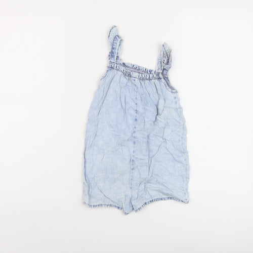 NEXT Girls Blue Cotton Playsuit One-Piece Size 2-3 Years Pullover