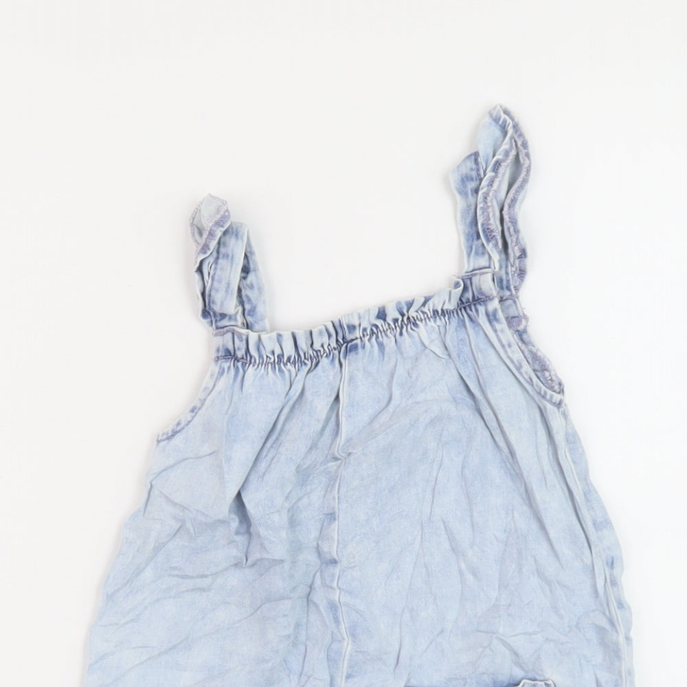 NEXT Girls Blue Cotton Playsuit One-Piece Size 2-3 Years Pullover