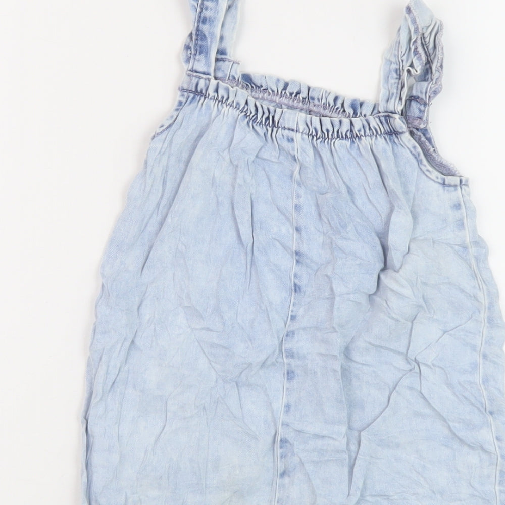 NEXT Girls Blue Cotton Playsuit One-Piece Size 2-3 Years Pullover