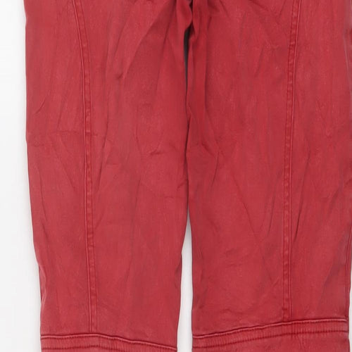 One Step Womens Red Cotton Trousers Size 30 in L25 in Regular Button