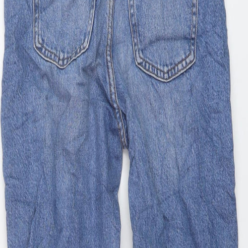 Denim & Co. Girls Blue Cotton Straight Jeans Size 10-11 Years Regular Button