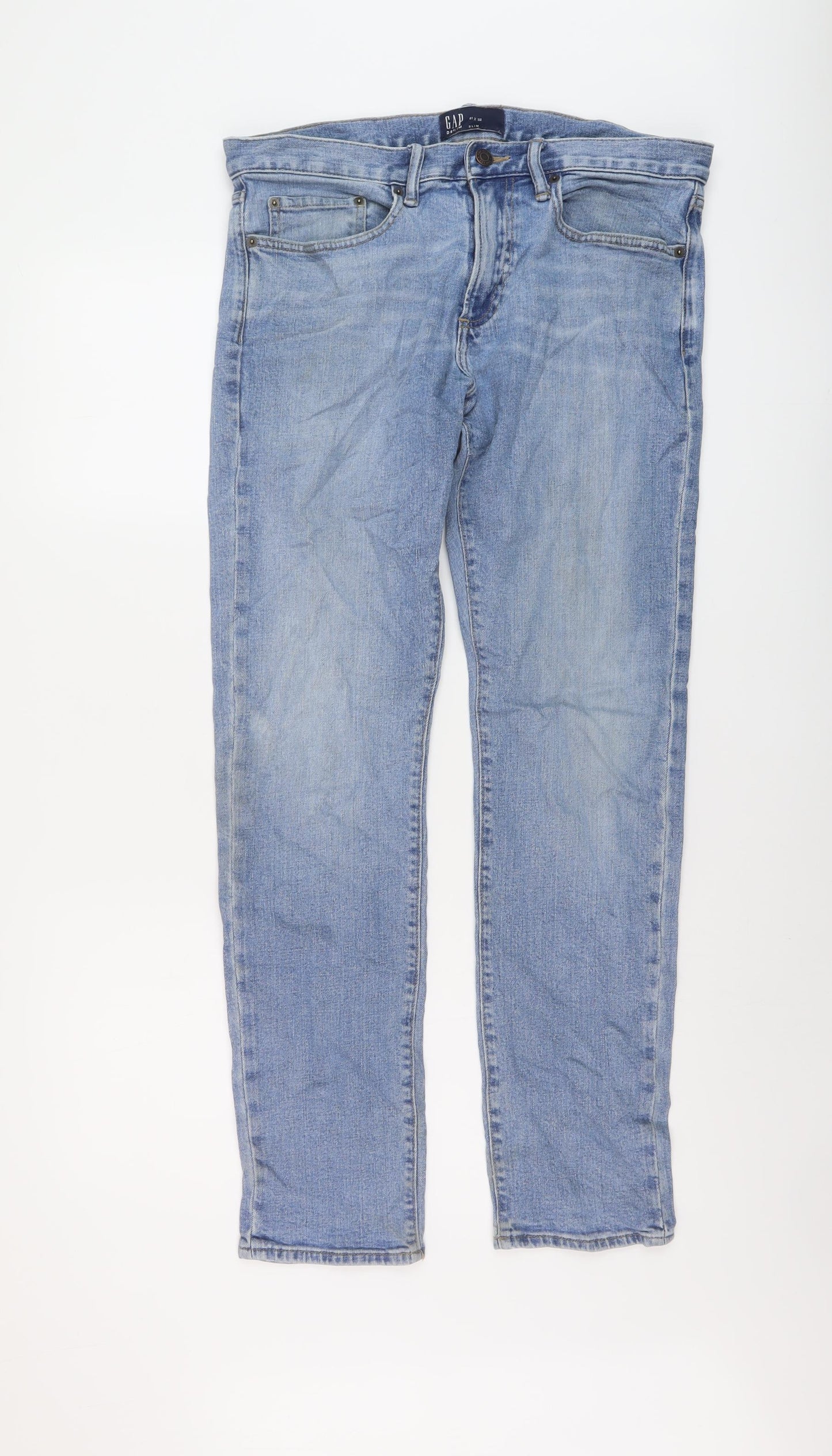 Gap Mens Blue Cotton Straight Jeans Size 31 in L32 in Regular Button