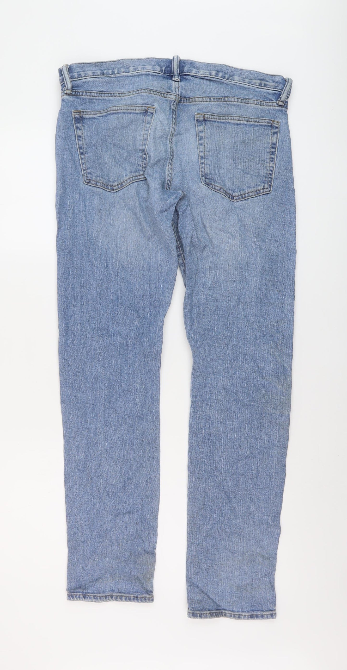 Gap Mens Blue Cotton Straight Jeans Size 31 in L32 in Regular Button