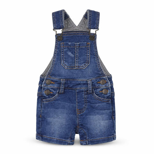 Marks and Spencer Baby Blue Cotton Dungaree One-Piece Size 6-9 Months Buckle