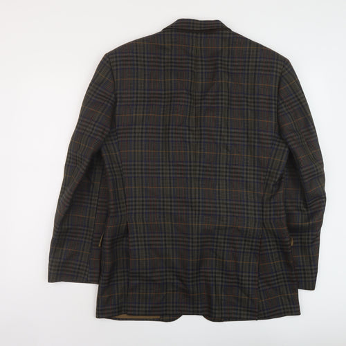 Osbourne Mens Green Plaid Wool Jacket Suit Jacket Size 42 Regular