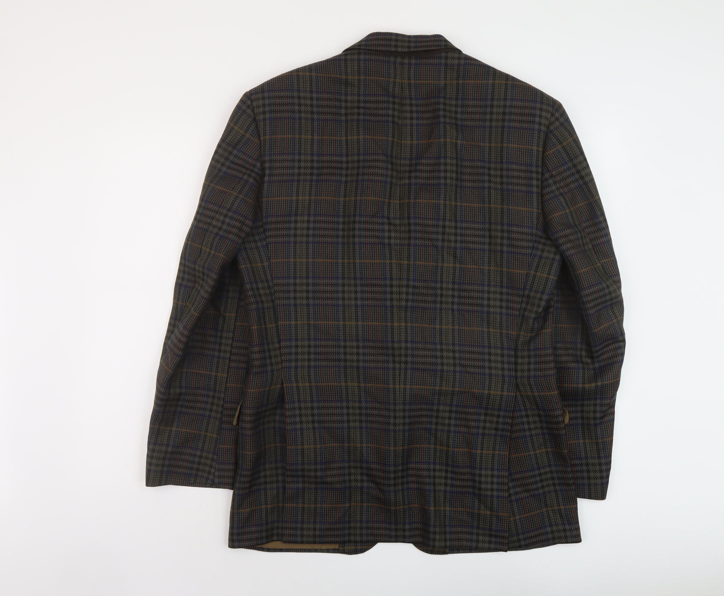 Osbourne Mens Green Plaid Wool Jacket Suit Jacket Size 42 Regular
