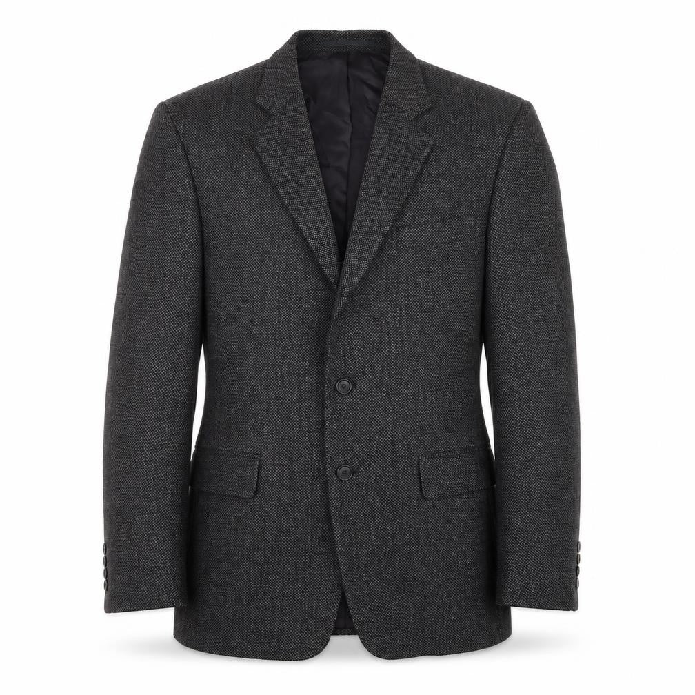Front view of Brook Taverner men’s grey polyester jacket suit jacket, size 42, regular