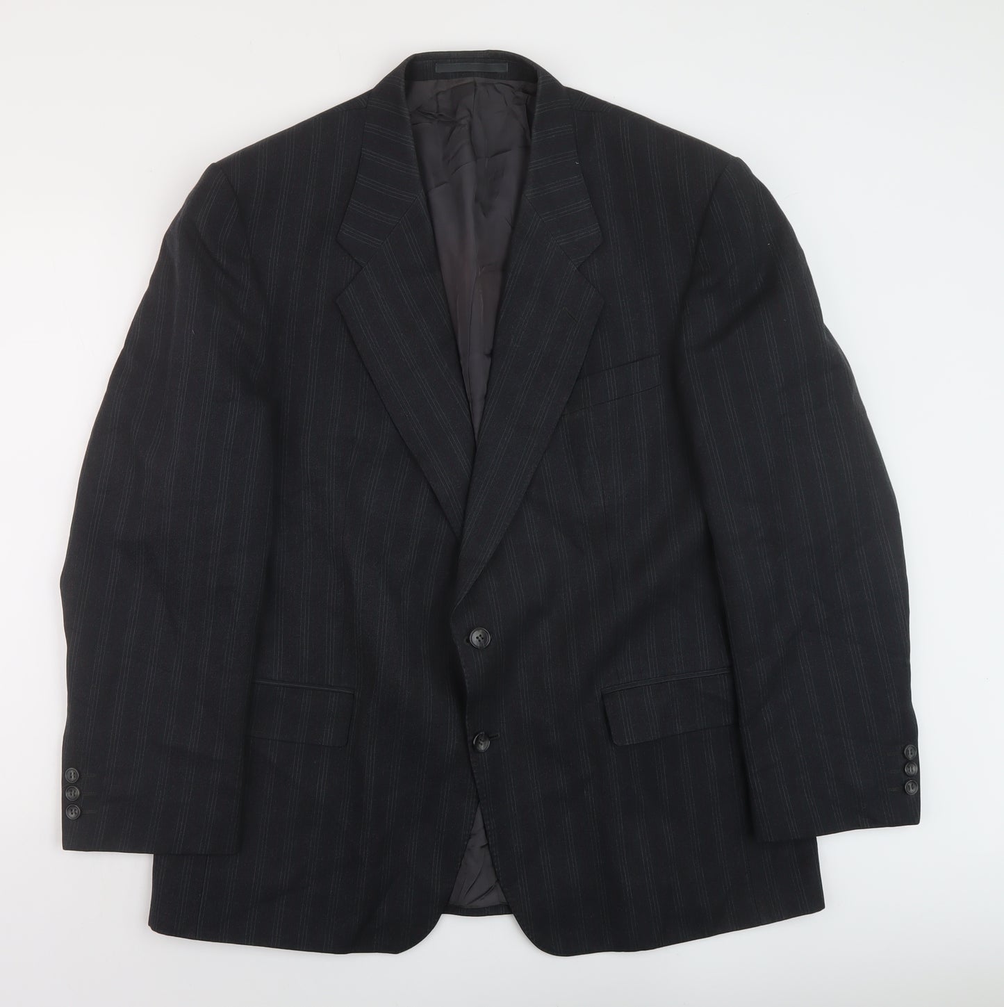 Daniel Drescott Mens Grey Striped Wool Jacket Suit Jacket Size 44 Regular