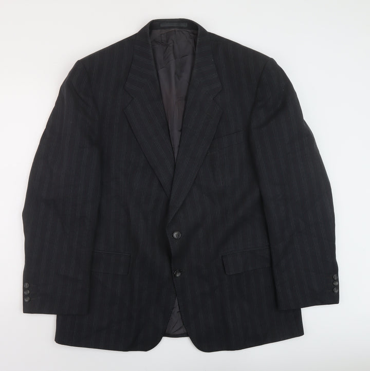 Daniel Drescott Mens Grey Striped Wool Jacket Suit Jacket Size 44 Regular