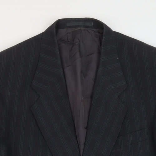 Daniel Drescott Mens Grey Striped Wool Jacket Suit Jacket Size 44 Regular