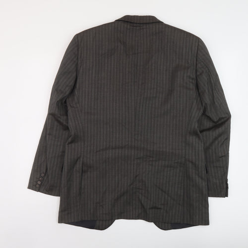 Strellson Mens Grey Striped Wool Jacket Suit Jacket Size 42 Regular