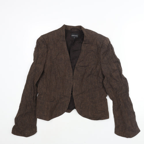 Claudia Strater Womens Brown Jacket Blazer Size 12 Hook & Eye