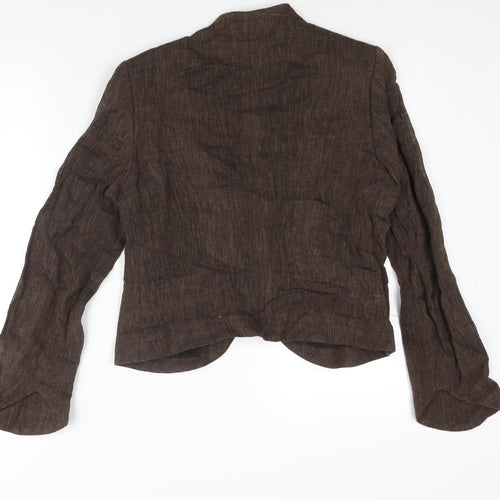 Claudia Strater Womens Brown Jacket Blazer Size 12 Hook & Eye