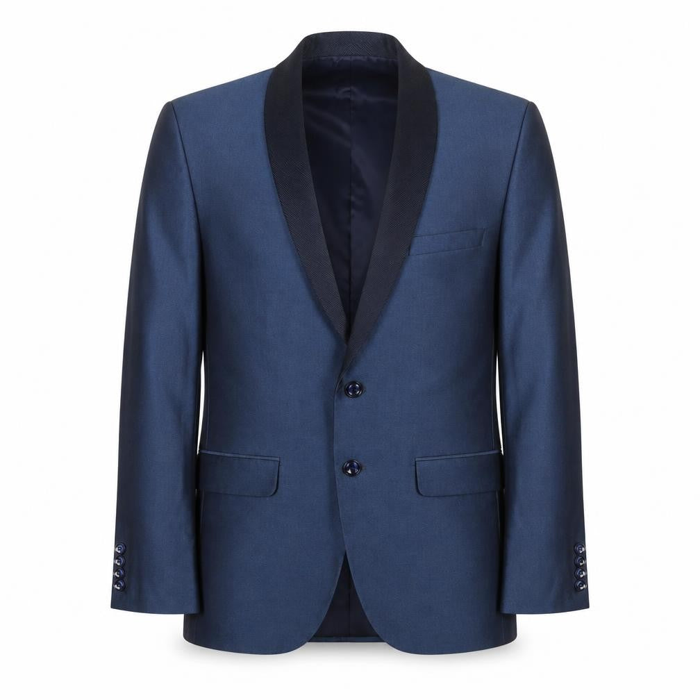 Front view of Raymond men’s blue viscose jacket suit jacket, size 36, regular
