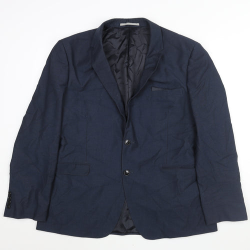 Burton Mens Blue Polyester Jacket Suit Jacket Size 46 Regular
