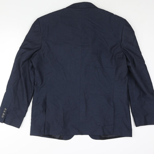 Burton Mens Blue Polyester Jacket Suit Jacket Size 46 Regular