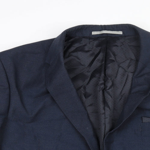 Burton Mens Blue Polyester Jacket Suit Jacket Size 46 Regular