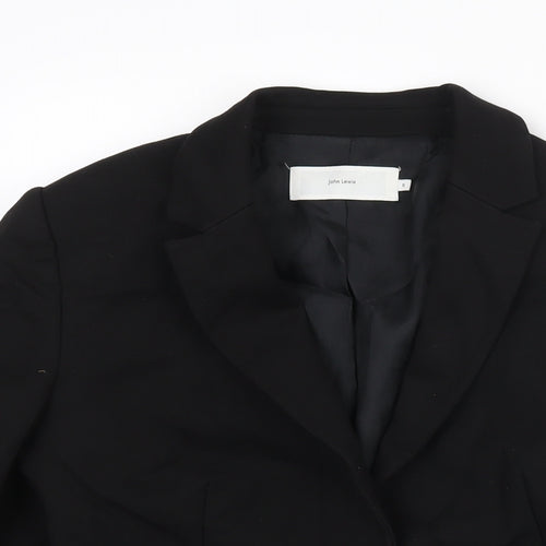 John Lewis Womens Black Viscose Jacket Suit Jacket Size 8