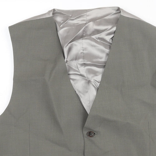 St Michael Mens Grey Wool Jacket Suit Waistcoat Size M Regular