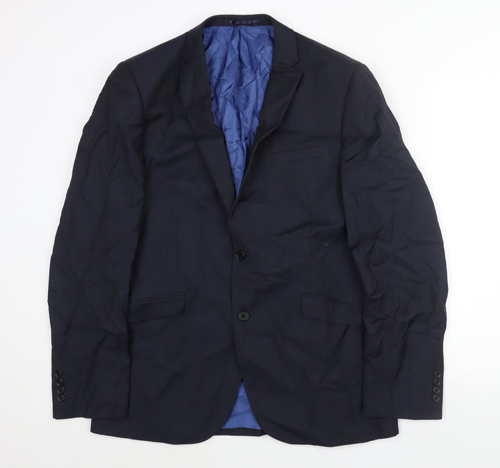 NEXT Mens Blue Wool Jacket Suit Jacket Size 42 Regular