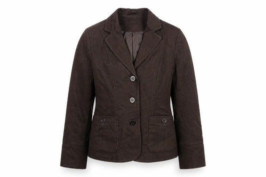 Front view of Mackays Brown Jacket, size 14, Button