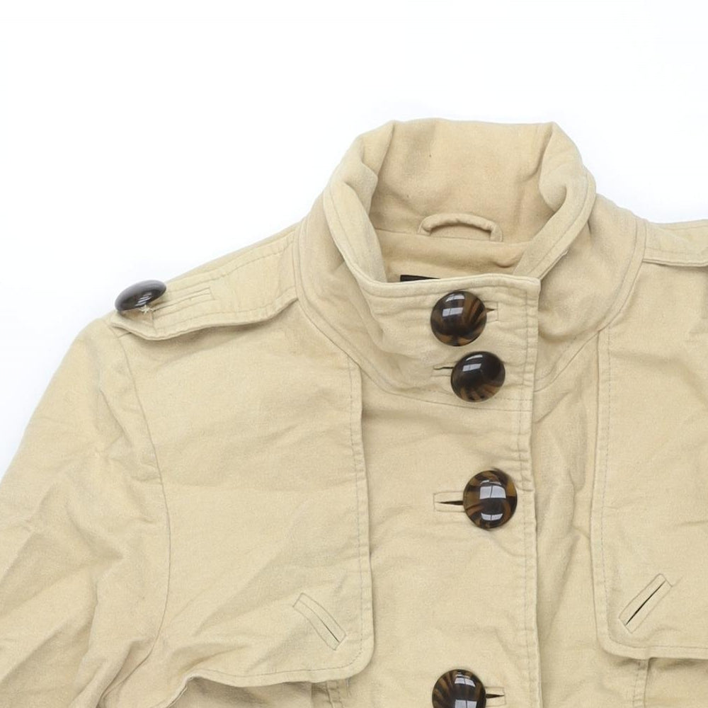 Principles Womens Beige Jacket Size 14 Button - Belted