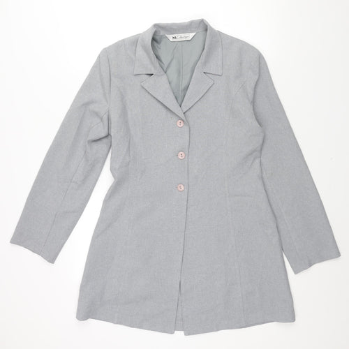NL Collection Womens Grey Jacket Size 14 Button