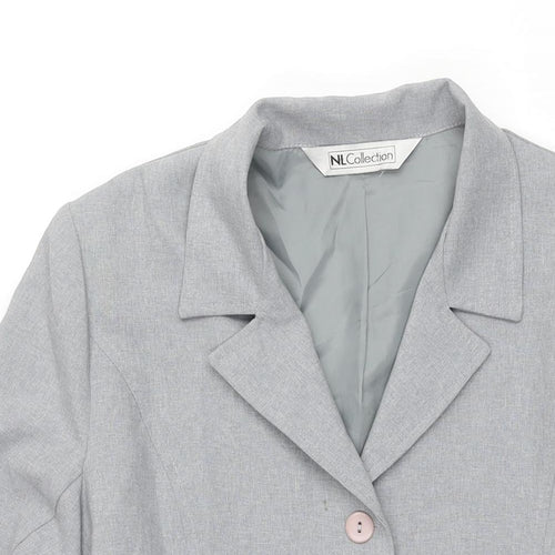 NL Collection Womens Grey Jacket Size 14 Button