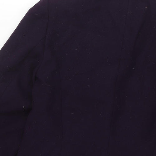 Marks and Spencer Womens Purple Pea Coat Coat Size 12 Button - Double Breasted