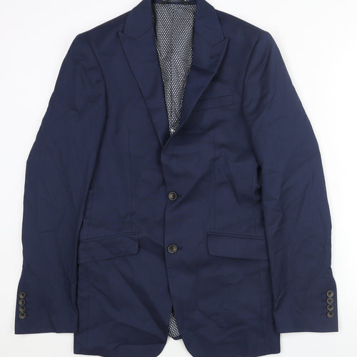 Marks and Spencer Mens Blue Polyester Jacket Suit Jacket Size 34 Regular