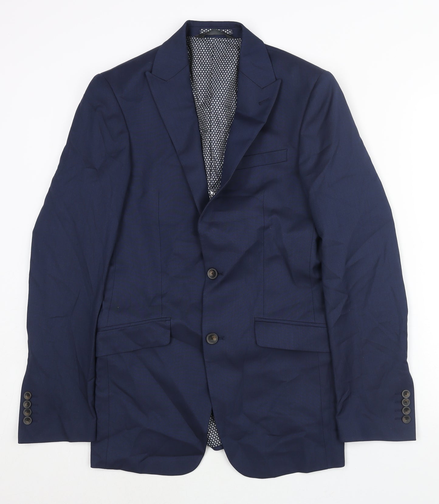 Marks and Spencer Mens Blue Polyester Jacket Suit Jacket Size 34 Regular